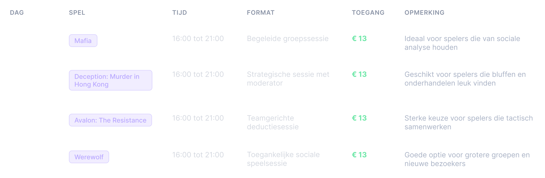Wedstrijdschema